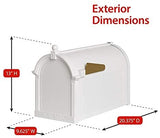 Personalized Whitehall Delux Capital Mailbox with Door Side Plaques -- 3 COLORS AVAILABLE, DIMENSIONS - 9.625" X 13" X 20.375"