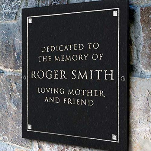 Clarus Crystal Stone Dedication Plaque with Engraved Text. Commemoration Sign Made from Solid, Real Stone. Four Colors Available. Measures 12