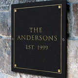 Stone Family Name Plaque with Engraved Text. Display Your Family Name On Solid, Real Stone. Four Colors Available. Measures 12" x 12" x .375",  4 COLORS AVAILABLE