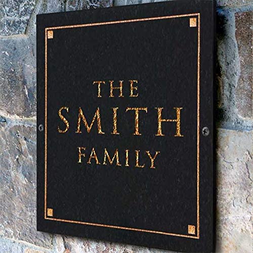Stone Family Name Plaque with Engraved Text. Display Your Family Name On Solid, Real Stone. Four Colors Available. Measures 12