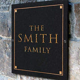 Stone Family Name Plaque with Engraved Text. Display Your Family Name On Solid, Real Stone. Four Colors Available. Measures 12" x 12" x .375",  4 COLORS AVAILABLE