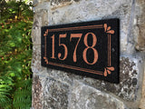 THE SPRING LEAF Stone Address Plaque with Engraved Numbers. Address Sign Made from Solid, Real Stone. Ships in 2-3 Days. Measures 12" x 6" x 0.375", 4 colors