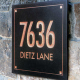 Stone Address Plaque with Engraved Numbers. Address Sign Made from Solid, Real Stone. Measures 12" x 12" x .375",  COLORS, 2 FONTS AVAILABLE!