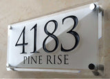 Crystal Address Plaque with Engraved Numbers, 2 Colors and Two Fonts Available, MEASURES 6.25" X 12.25"