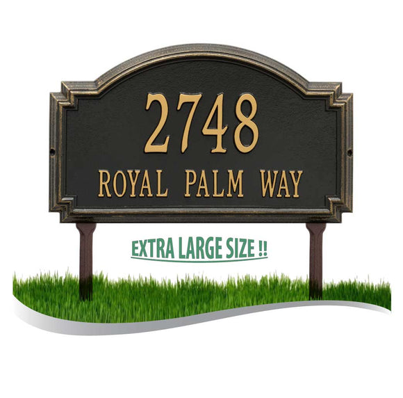 The Lawn Mount, Williamsburg LARGE ESTATE Address Plaque -- 6 SIGN COLORS AVAILABLE, Measures 20.5