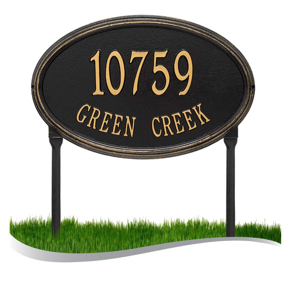 The Lawn Mounted Concord LARGE ESTATE Address Plaque -- 6 SIGN COLORS AVAILABLE, Measures 20.5