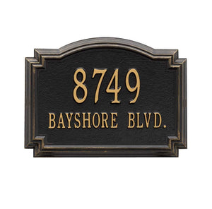 The Williamsburg Address Plaque ( Wall Mounted ) -- 6 SIGN COLORS AVAILABLE, Measures 14" x 10.25" x 0.375"