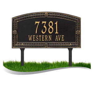 The Lawn Mount, Hamilton Address Plaque -- 6 SIGN COLORS AVAILABLE, Measures 17" x 9" x 0.375"