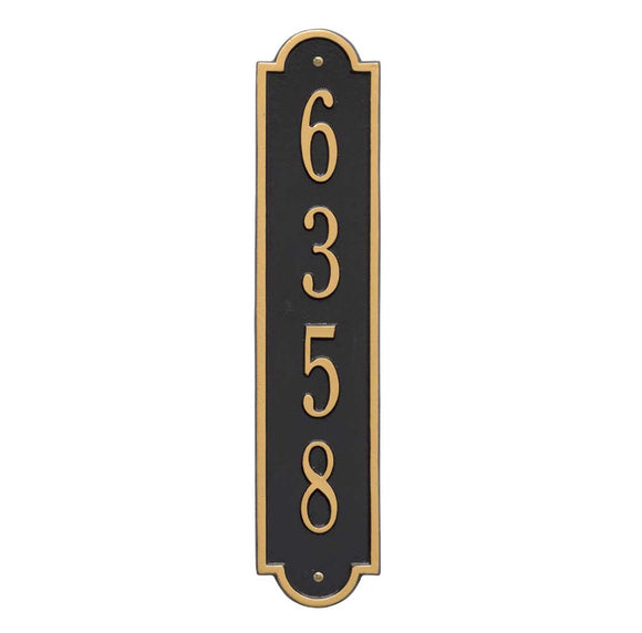 The Richmond Vertical Address Plaque -- 11 SIGN COLORS AVAILABLE, Measures 4