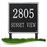 Lawn Mounted Large Square Plaque EXTRA LARGE SIZE -- 11 SIGN COLORS AVAILABLE, Measures 15" x 15" x 0.375" The Lawn stakes are 20" long