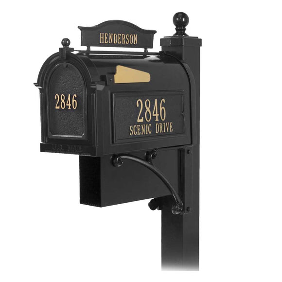 Personalized Whitehall The Ultimate Mailbox & Post Package -- 4 COLORS AVAILABLE, BOX DIMENSIONS - 9.625