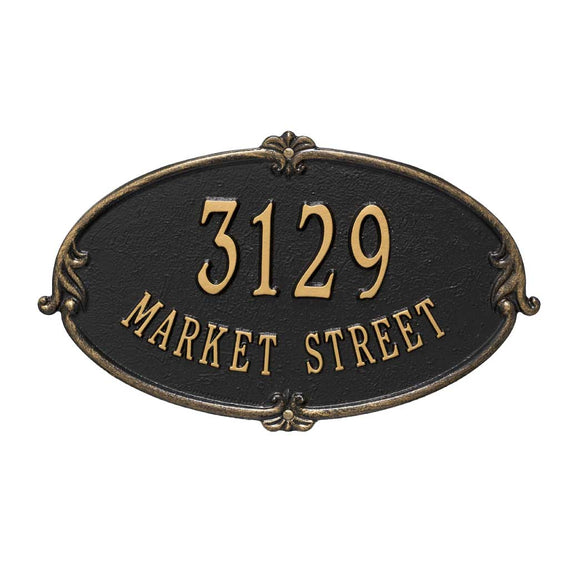 The Montecarlo Address Plaque (Wall Mounted) -- 7 SIGN COLORS AVAILABLE, Measures 16