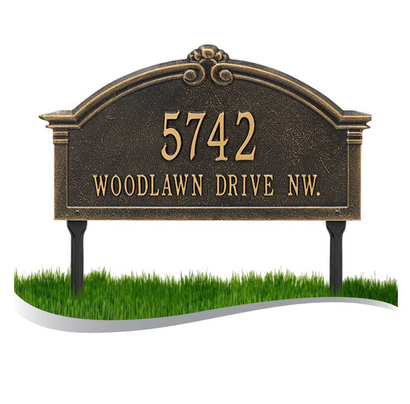 LAWN MOUNTED Roselyn Arch Plaque -- 7 SIGN COLORS AVAILABLE, Measures 18.75