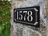 THE SPRING LEAF Stone Address Plaque with Engraved Numbers. Address Sign Made from Solid, Real Stone. Ships in 2-3 Days. Measures 12" x 6" x 0.375", 4 colors