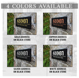 THE HEATH Address Plaque with Engraved Numbers. Address Sign Made from Solid, Real Stone. Ships in 2-3 Days. Measures 12" x 6" x 0.375", 4 colors