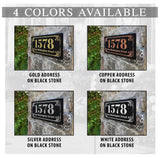 THE SAVANNA Address Plaque with Engraved Numbers. Address Sign Made from Solid, Real Stone. Ships in 2-3 Days. Measures 12" x 6" x 0.375", 4 colors