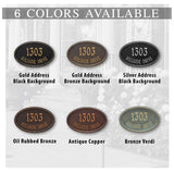 The Concord Oval Estate Address Plaque -- 6 SIGN COLORS AVAILABLE, Measures 20.5" x 13.25" x 1.25"