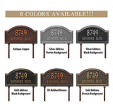 The Lawn Mounted Providence Arch Address Plaque -- 6 SIGN COLORS AVAILABLE, Measures 17" x 9.5" x 1.25", Comes with two 20" stakes