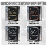 THE BOTANICA SQUARE Stone Address Plaque with Engraved Numbers. Address Sign Made from Solid, Real Stone. Measures 12" x 12" x .375",4 COLORS,