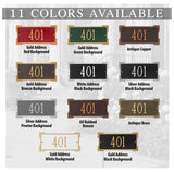 The Roanoke-Mini Numbers Address Plaque - 11 SIGN COLORS AVAILABLE, Measures 12" x 5.75" x 0.375"