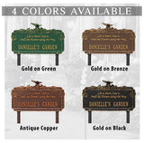 Personalized Cast Metal Yard Plaque - The Butterfly Rose Quote Lawn sign. Measures - 17" x 10.625" x 3.75". 4 Colors Available