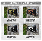 THE ART DECO Stone Address Plaque with Engraved Numbers. Address Sign Made from Solid, Real Stone. Ships in 2-3 Days. Measures 12" x 6" x 0.375", 4 colors