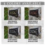 THE HAWTHORNE Address Plaque with Engraved Numbers. Address Sign Made from Solid, Real Stone. Ships in 2-3 Days. Measures 12" x 6" x 0.375", 4 colors