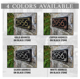 THE BOTANICA Address Plaque with Engraved Numbers. Address Sign Made from Solid, Real Stone. Ships in 2-3 Days. Measures 12" x 6" x 0.375", 4 colors