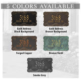 Personalized Cast Metal Address plaque - The Leroux Grande sign. Display your address Custom house number sign. Measures - 17.5" X 10.0" X 0.6". 5 Colors Available