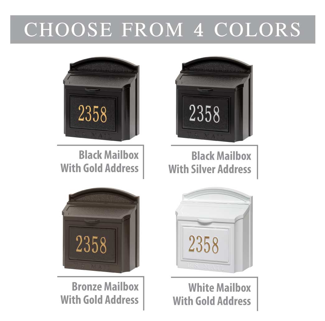 Whitehall Extra Large Locking Wall Mailbox - White, USPS Approved For Oversized Mail