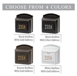 Personalized Whitehall Wall Mailbox with Address Plaque -- 4 COLORS AVAILABLE, Box Dimensions - 14.5" x 15" x 8"