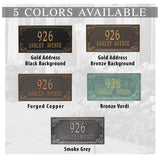Personalized Cast Metal Address plaque - The Penbrook Extra Grande sign. Display your address Custom house number sign. Measures - 22.5" X 11.5" X 0.6". 5 Colors Available
