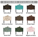 Personalized Cast Metal Yard Plaque - The Fairy Garden Lawn Sign. Measures - 16.25" x 11.25" x 0.5". 9 Colors Available.