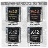 THE MANHATTAN SQUARE Stone Address Plaque with Engraved Numbers. Address Sign Made from Solid, Real Stone. Measures 12" x 12" x .375",4 COLORS,
