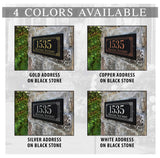 THE LINDEN Address Plaque with Engraved Numbers. Address Sign Made from Solid, Real Stone. Ships in 2-3 Days. Measures 12" x 6" x 0.375", 4 colors
