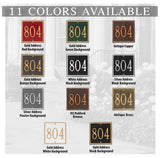 The Square Petite Address Number Plaque -- 11 SIGN COLORS AVAILABLE, Measures 6" x 6" x 0.375"