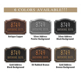 The Williamsburg Address Plaque ( Wall Mounted ) -- 6 SIGN COLORS AVAILABLE, Measures 14" x 10.25" x 0.375"