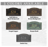 Personalized Cast Metal Address plaque - The Arbor Grande Display your address Custom house number sign. Measures - 18.0" X 10.25" X 0.6". 5 Colors Available
