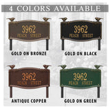 Personalized Cast Metal Yard Plaque - Vine Chickadee Lawn sign. Measures - 18.5" x 10" x 1". 4 colors available