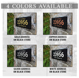 THE REED Address Plaque with Engraved Numbers. Address Sign Made from Solid, Real Stone. Ships in 2-3 Days. Measures 12" x 6" x 0.375", 4 colors