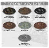 The Montecarlo Address Plaque (Wall Mounted) -- 7 SIGN COLORS AVAILABLE, Measures 16" x 9.75" x 0.375"