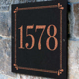 THE SPRING LEAF SQUARE Stone Address Plaque with Engraved Numbers. Address Sign Made from Solid, Real Stone. Measures 12" x 12" x .375",4 COLORS,
