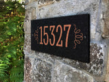 THE DAISY Address Plaque with Engraved Numbers. Address Sign Made from Solid, Real Stone. Ships in 2-3 Days. Measures 12" x 6" x 0.375", 4 colors