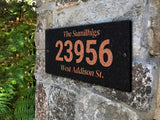 THE REED Address Plaque with Engraved Numbers. Address Sign Made from Solid, Real Stone. Ships in 2-3 Days. Measures 12" x 6" x 0.375", 4 colors