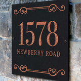 THE VIOLA SQUARE Stone Address Plaque with Engraved Numbers. Address Sign Made from Solid, Real Stone. Measures 12" x 12" x .375",4 COLORS,