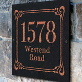 THE HAWTHORNE SQUARE Stone Address Plaque with Engraved Numbers. Address Sign Made from Solid, Real Stone. Measures 12" x 12" x .375",4 COLORS,