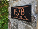 THE ART DECO Stone Address Plaque with Engraved Numbers. Address Sign Made from Solid, Real Stone. Ships in 2-3 Days. Measures 12" x 6" x 0.375", 4 colors