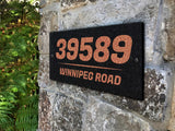 THE KENTFIELD Address Plaque with Engraved Numbers. Address Sign Made from Solid, Real Stone. Ships in 2-3 Days. Measures 12" x 6" x 0.375", 4 colors