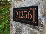 THE HAWTHORNE Address Plaque with Engraved Numbers. Address Sign Made from Solid, Real Stone. Ships in 2-3 Days. Measures 12" x 6" x 0.375", 4 colors