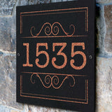THE SCROLL SQUARE Stone Address Plaque with Engraved Numbers. Address Sign Made from Solid, Real Stone. Measures 12" x 12" x .375",4 COLORS,